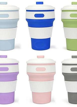 Стакан раскладной силиконовый 350ml collapsible coffee cup1 фото