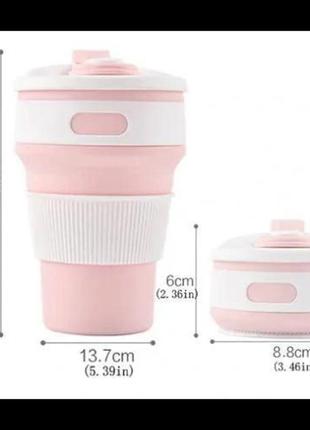 Стакан раскладной силиконовый 350ml collapsible coffee cup3 фото