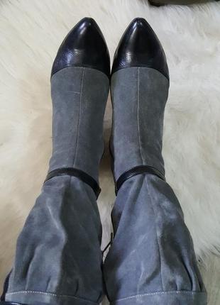 Эффектные сапожки натур замша/натур кожа на утеплителе 40 разм