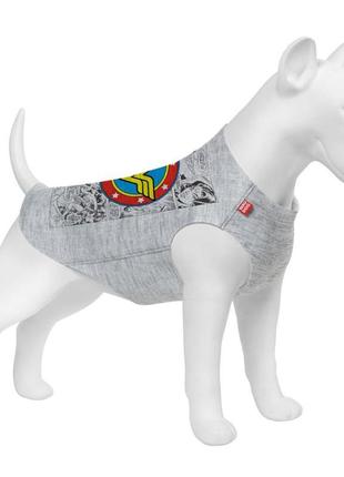 Майка для собак waudog clothes малюнок "чудо-жінка комікс", m4...