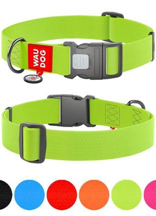 Нашийник для собак водостійкий waudog waterproof з qr паспорто...