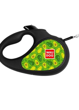 Повідець-рулетка для собак waudog r-leash, малюнок "авокадо", ...