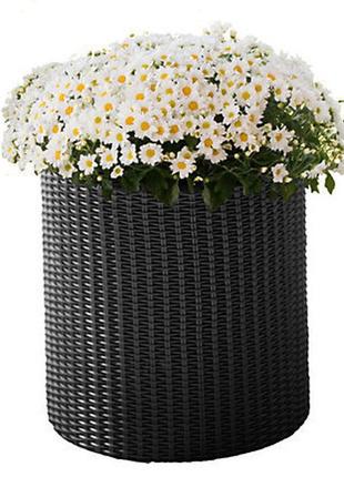 Горщик для квітів keter cylinder planter small 7 л сірий 72901...