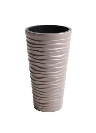 Горщик з кашпо для рослин prosperplast sand slim - бежевий, 11...