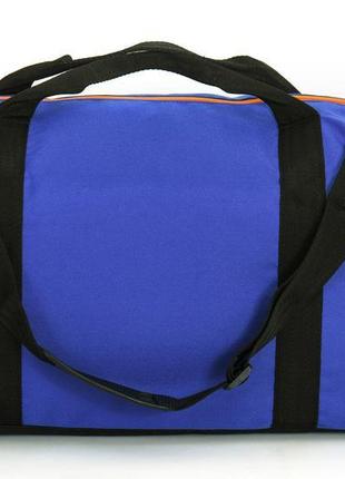 Яскрава синього кольору тканинна спортивна сумка з яскравою по...2 фото