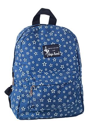 Жіночий міський повсякденний джинсовий рюкзак молодіжний синій...