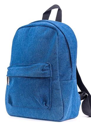 Джинсовий универсальный повсякденний рюкзак міський синій сере...2 фото