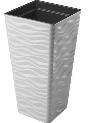 Горщик formplastic sahara slim kwadro-30 сірий form-plastic 39...