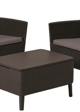 Комплект садових меблів salemo balcony set коричневий allibert...