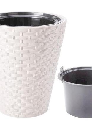 Горщик для квітів rattana -40 білий form-plastic 3820-011