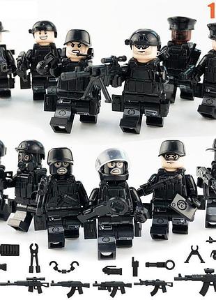 Фігурки чоловічки військові чорний спецназ поліція солдати swat