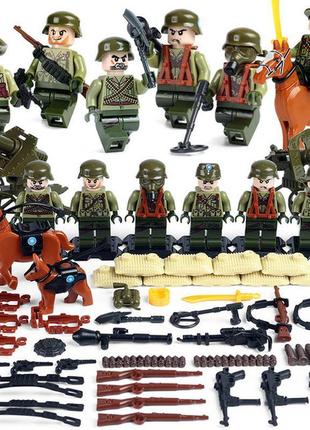 Фігурки чоловічки військові німці вермахт з гарматою друга сві...