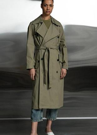 Тренч (хакі) bershka