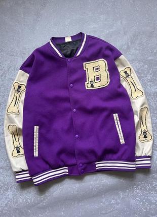 Бомбер varsity jacket bones