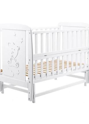 Кровать babyroom умка маятник, откидная сторона бук белый