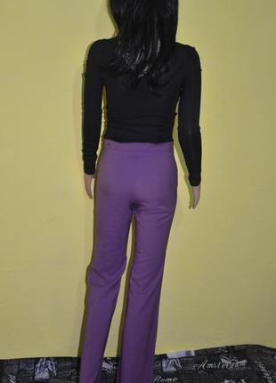Шикарные фиолетовые брюки клеш со шнуровкой высокая талия фиолетовые шнуровка5 фото