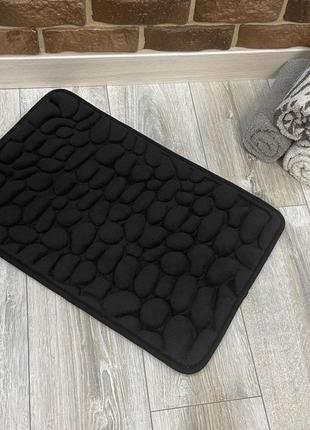 Килимок для ванної stone premium 60*40 см. чорний, стильний, а...