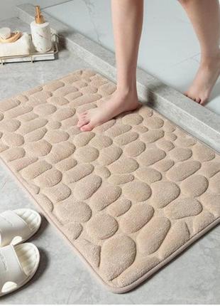 Набір килимків у ванну stone — 2 шт. 80*50 см і 60*40 см.бежев...10 фото