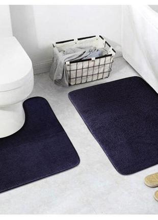 Набір килимків у ванну — 2 шт. 80х50 і 50х40 чорний, антиковзн...2 фото