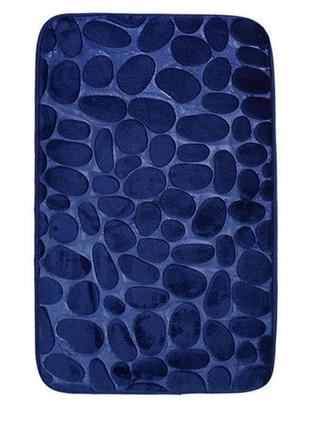 Набір килимків у ванну stone — 2 шт. 80*50 см і 60*40 см. сині...4 фото