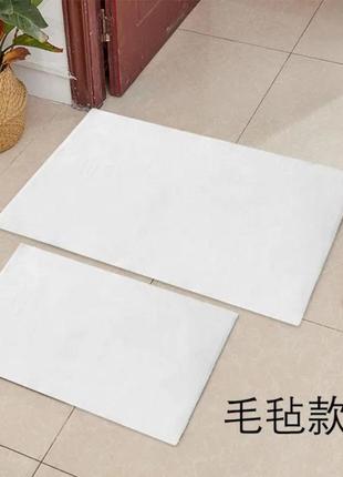 Набір килимків у ванну — 2 шт. 80*50 см і 60*40 см. білий, сти...5 фото