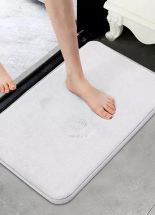 Набір килимків у ванну — 2 шт. 80*50 см і 60*40 см. білий, сти...8 фото