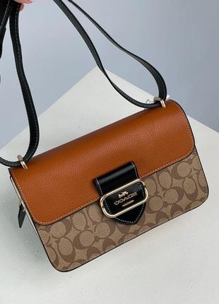 Сумка coach morgan shoulder bag in colorblock signature canvas1 фото