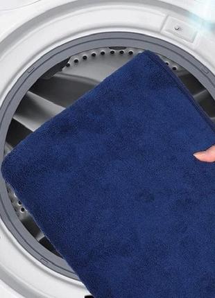 Набір килимків у ванну smooth — 3 шт синій, стильний, антиковз...9 фото