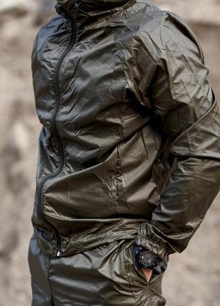 Комплект штурмовка куртка+штани водонепронекні плащівка олива2 фото