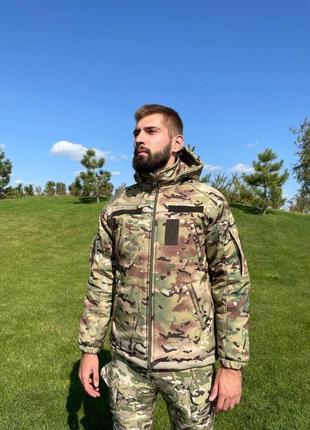 Тактична зимова куртка softshell omni-heat до -25 мультикам