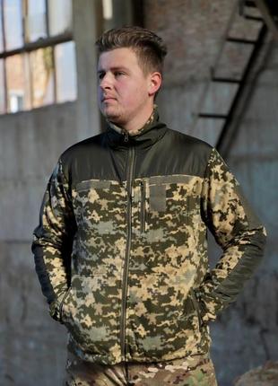Флісова кофта піксель з вологозахисними вставками олива, new, ...