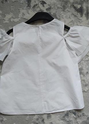 Белая хлопковая блузка h&amp;m, p. 164,на 13-14 л2 фото