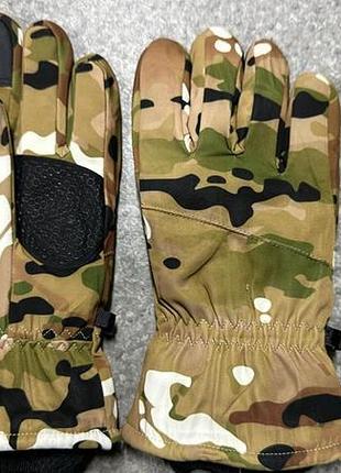 Рукавиці палі мультикам softshell на хутрі 3