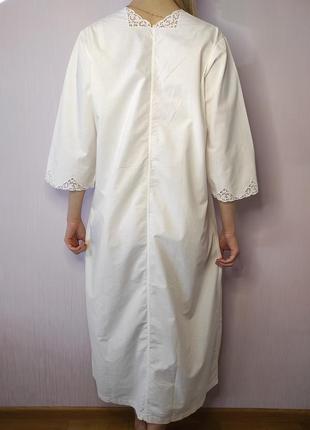Винтажная ночная сорочка прошва ришелье хлопок белое кружево ажур винтаж7 фото