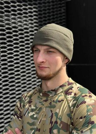 Шапка фліс олива military