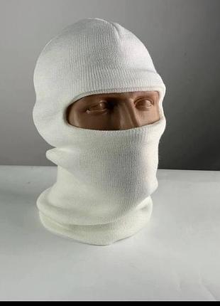 Балаклава в’язана біла