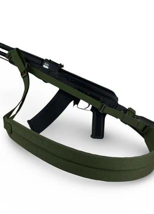Триточковий збройовий ремінь з широким наплічником олива