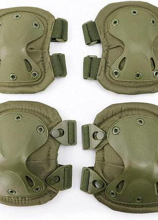 Тактичний комплект для захисту колін та ліктів колір: army green