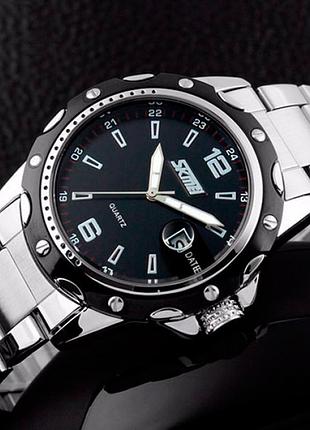 Skmei чоловічий спортивний годинник skmei robby steel 0992s