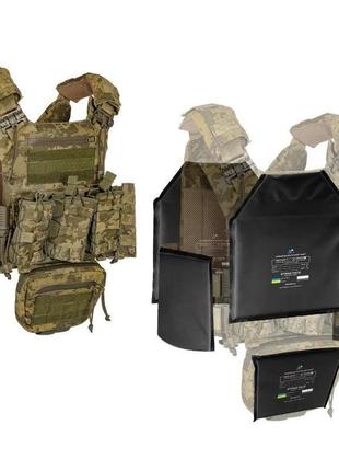 Плитоноска cordura 1000d 4 підсумка піксель + комплект балісти...