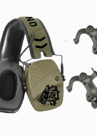 Навушники atn x-sound з bluetooth + кріплення чебурашки олива