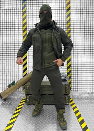 Комплект softshell та flis олива