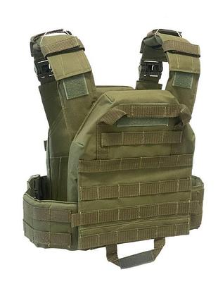 Плитоноска подвійного скидання олива 2