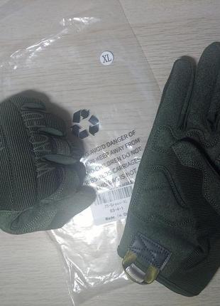 Тактичні рукавички військові повнопалі xl олива5 фото