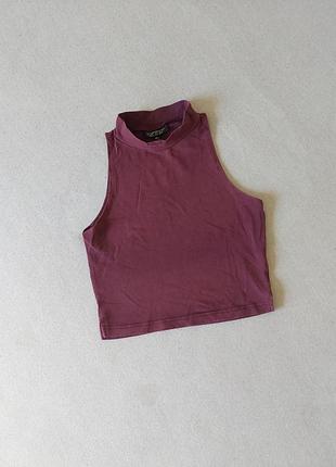 Базовый топ марсала с горловиной topshop топик