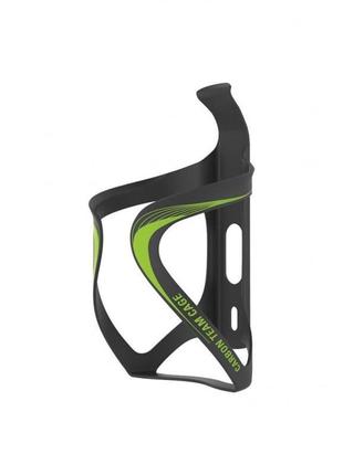 Флягодержатель lezyne carbon team cage (чорний матовий-зелений)