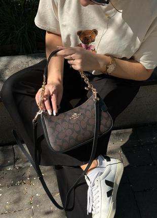 🌼кожаная брендированная сумочка на каждый день coach
