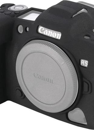 Защитный силиконовый чехол для фотоаппаратов canon eos r5, r6 - черный