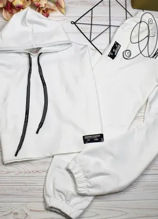 Костюм на дівчинку оверсайз зі штанами/білий ✅артикул: 85782