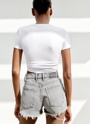 Серые рваные шорты зара джинсовые2 фото